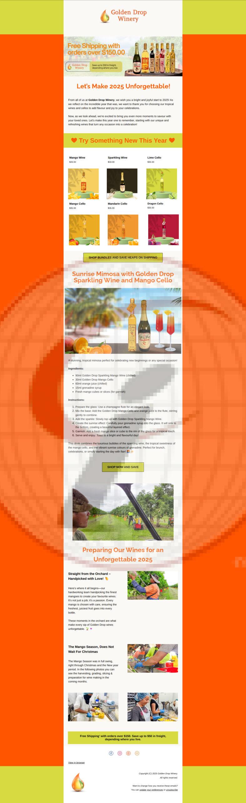 Golden-Drop-Winery | Sample Email Template | Connect Infosoft