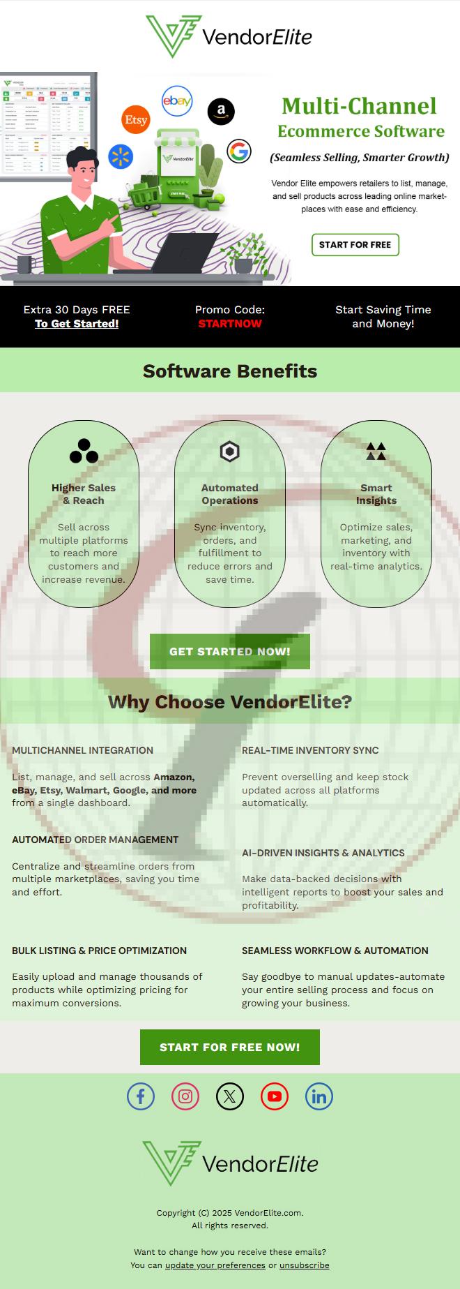 VendorElite Sample Email Template