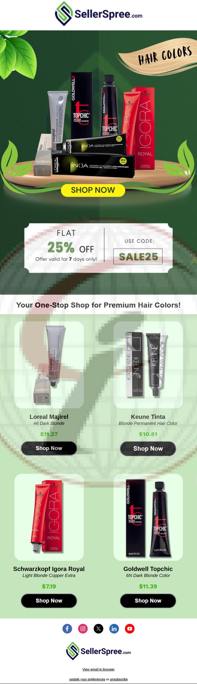 SellerSpree Hair Colors