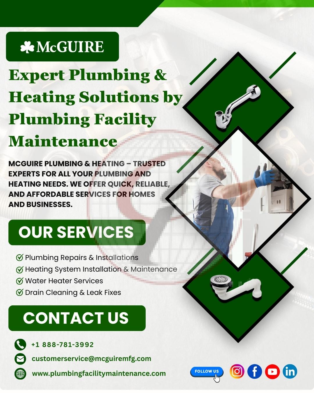 Expert plumbing & Heating solution by plumbing facility maintenance