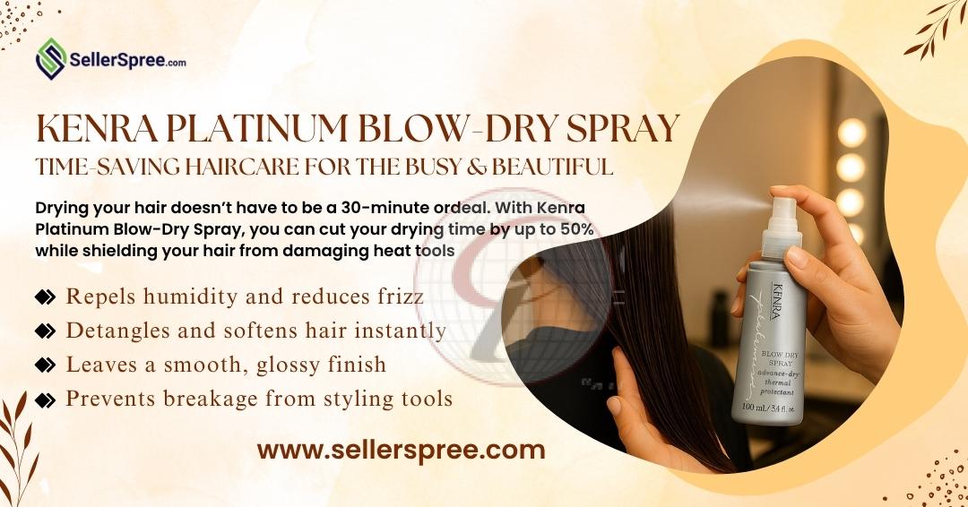 Kenra Platinum Blow-Dry Spray Time-Saving Haircare for the Busy & Beautiful Sellerspree