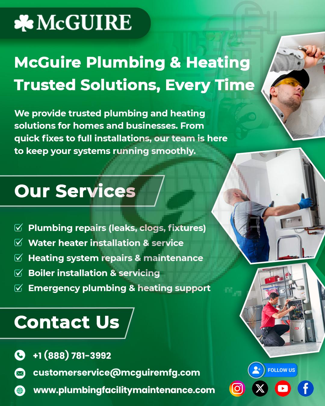 MC guire plumbing & heating trusted solutions, everytime