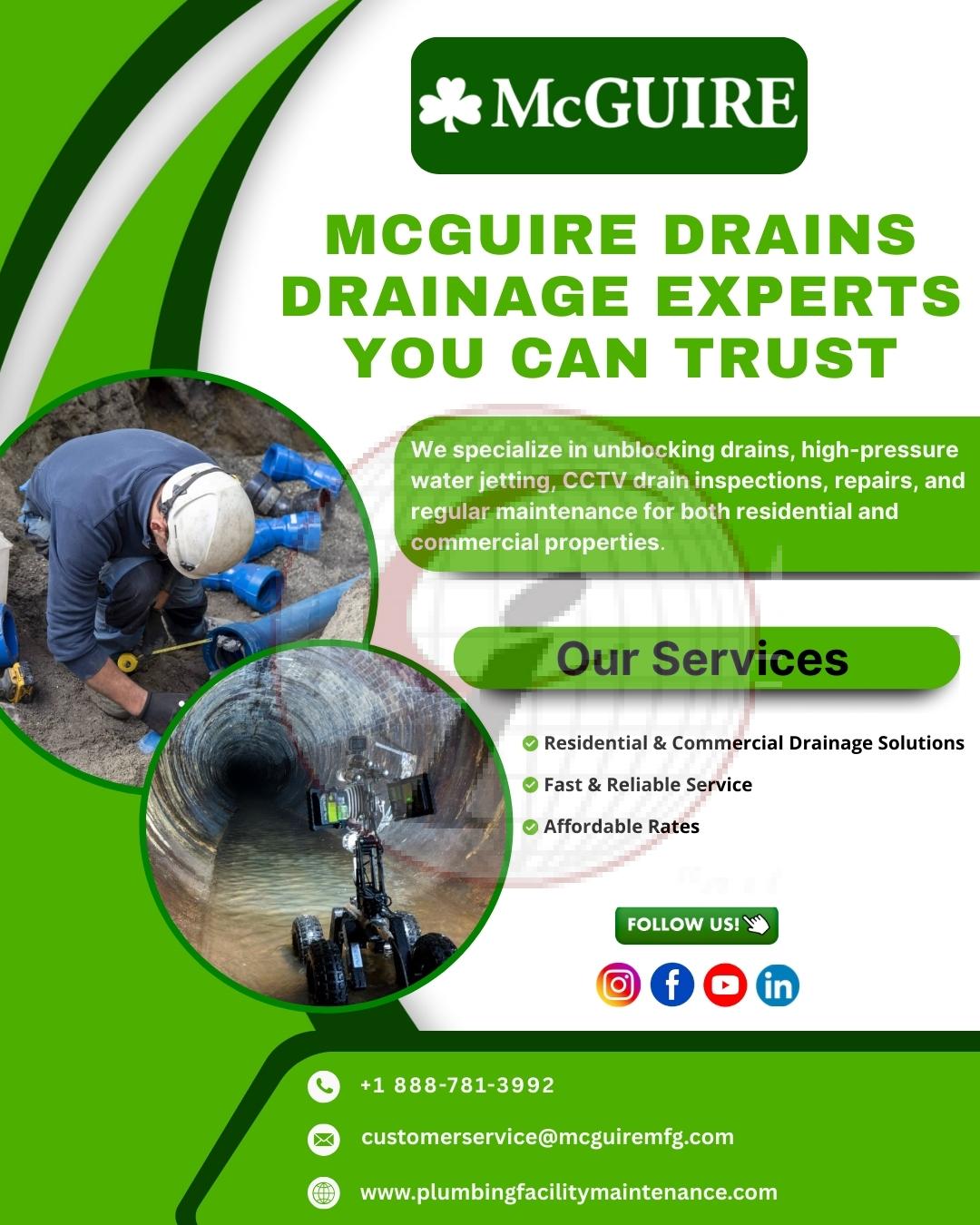 Mc Guire drains drainage experts