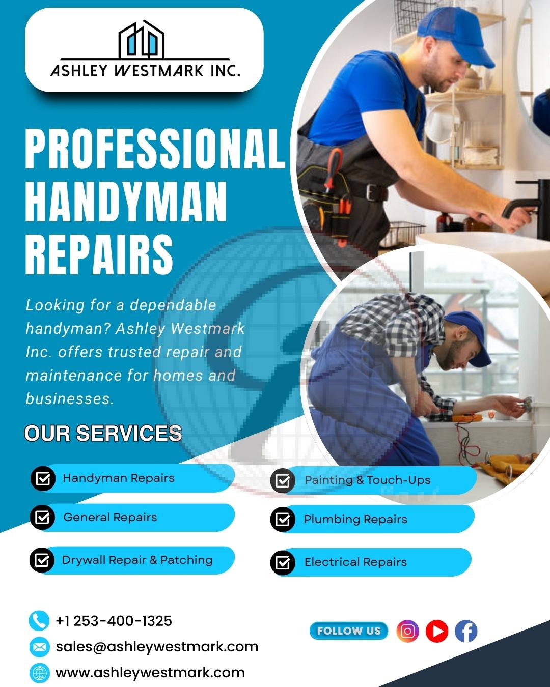Professional HANDYMAN REPAIRS BY Ashley Westmark