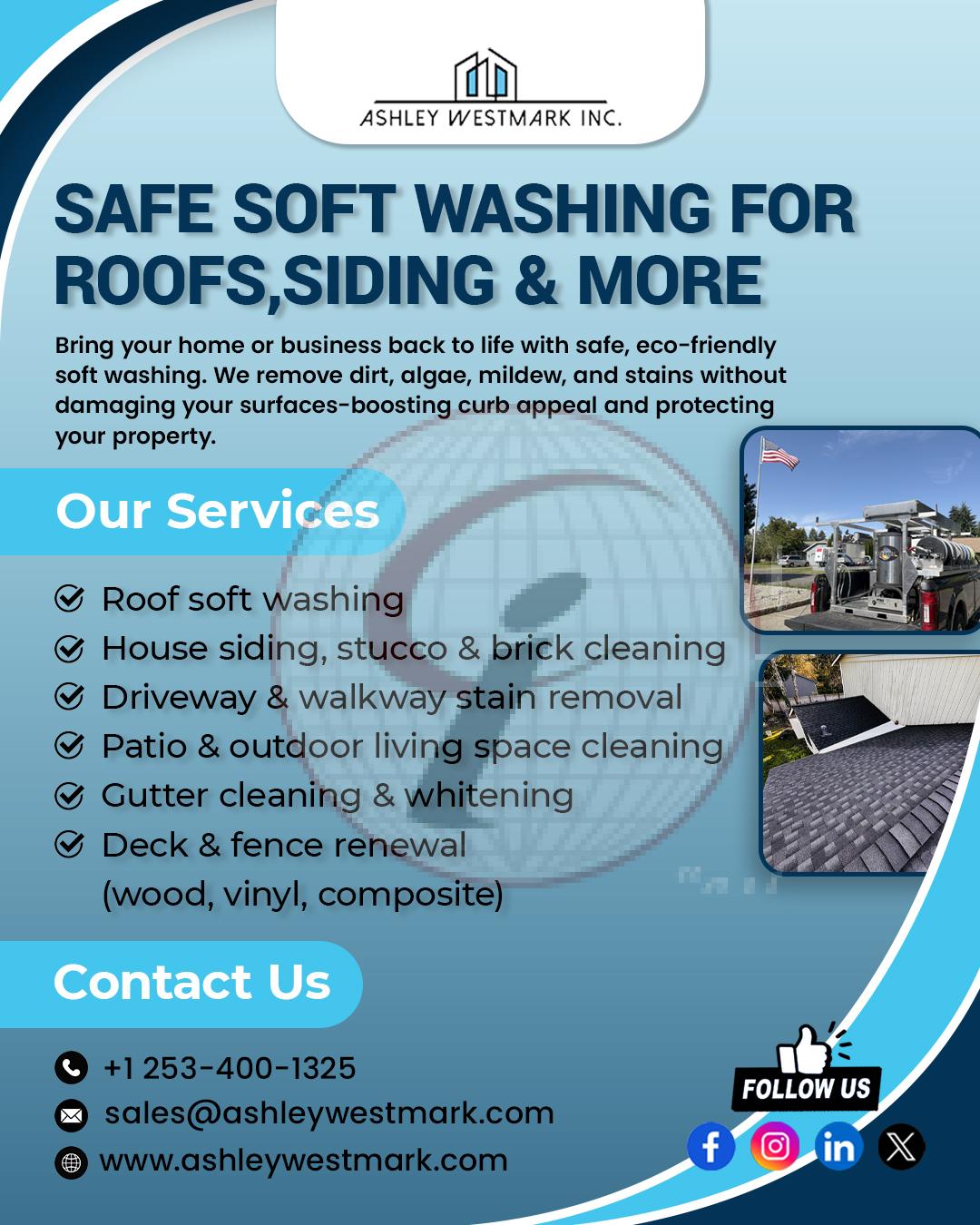 Safe Soft Washing for Roofs, Siding & More