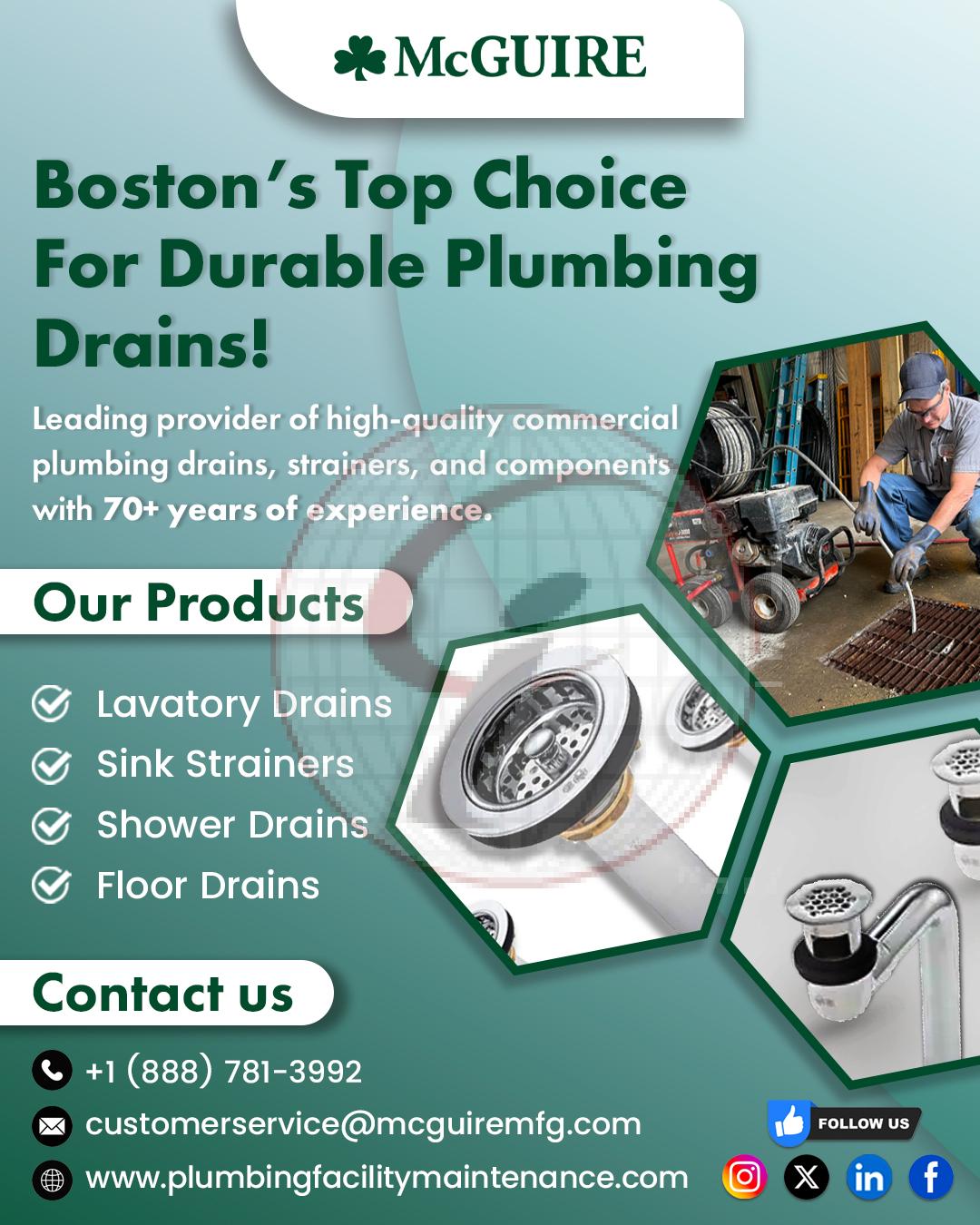 Boston top choice for durable plumbing drains