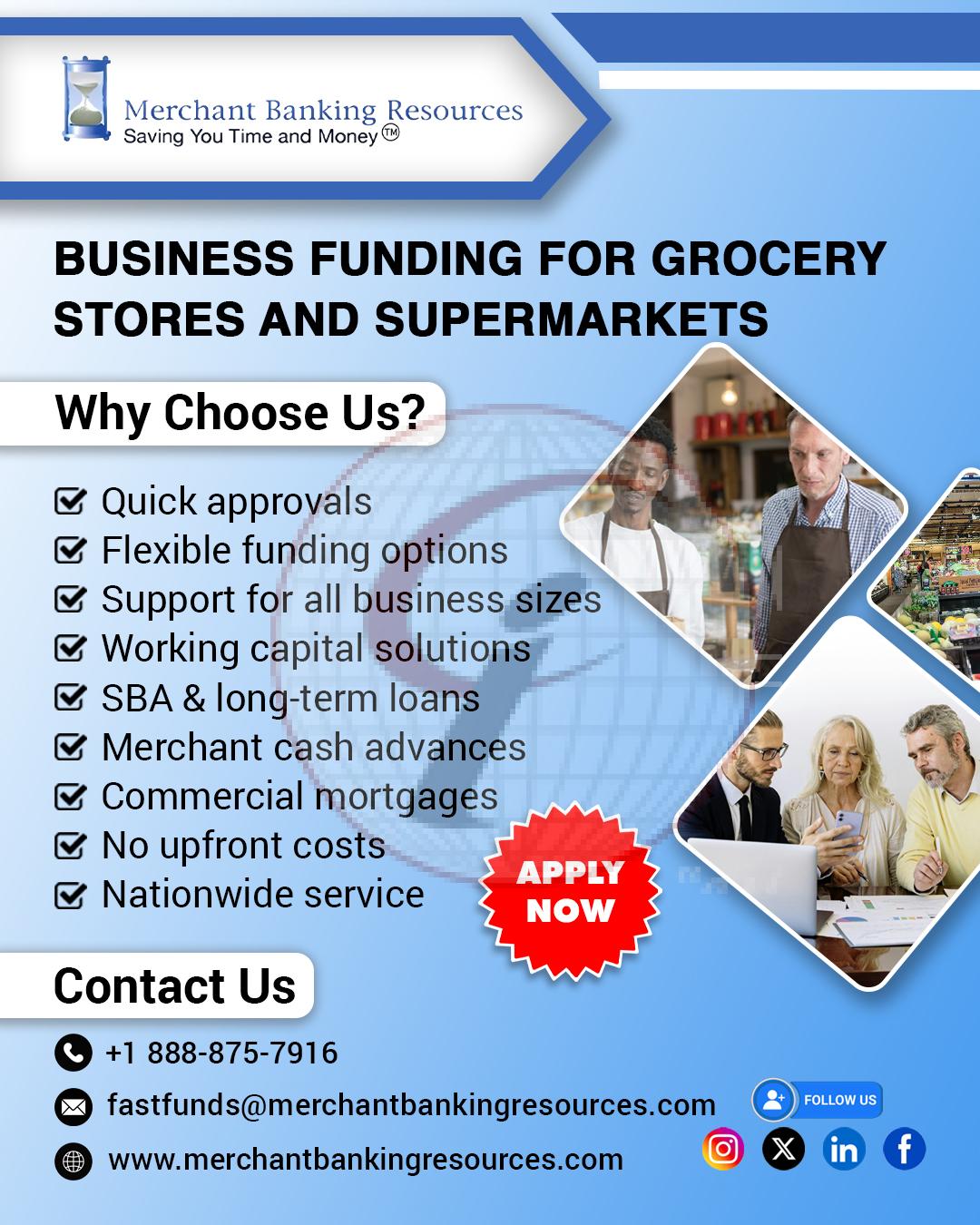 business funding for grocery stores and supermarkets