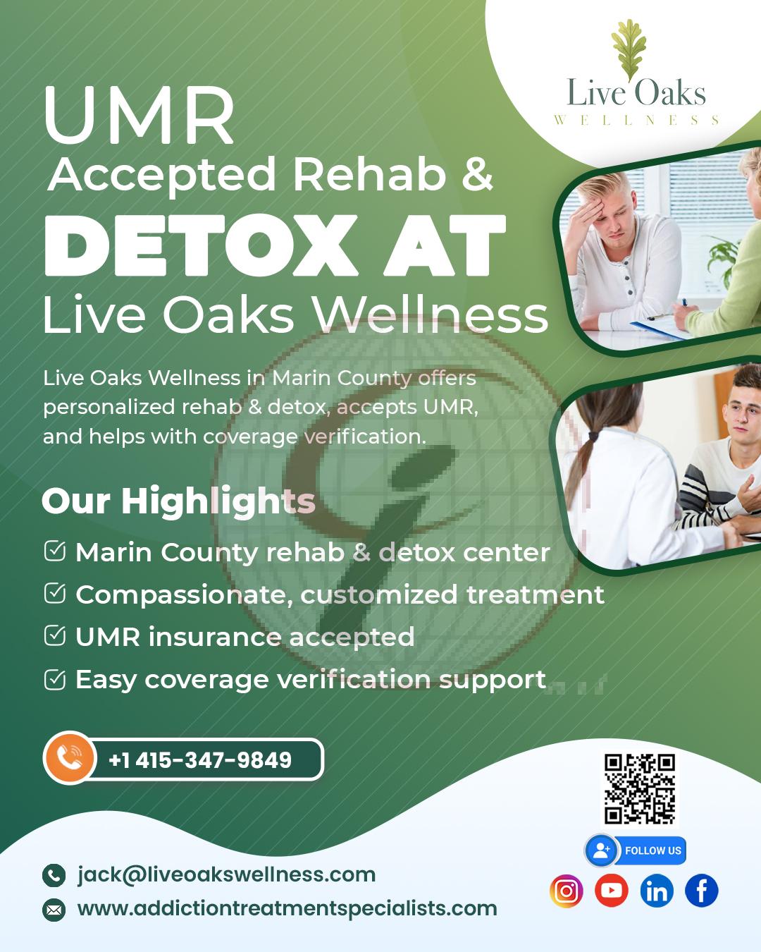umr accepted rehab & detox at live oaks wellness