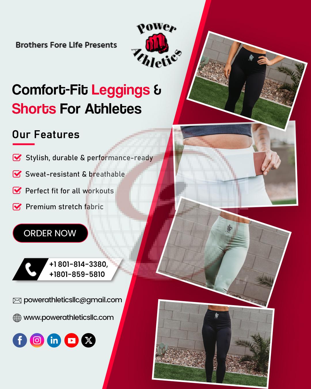Comfort-Fit Leggings & Shorts for Athletes