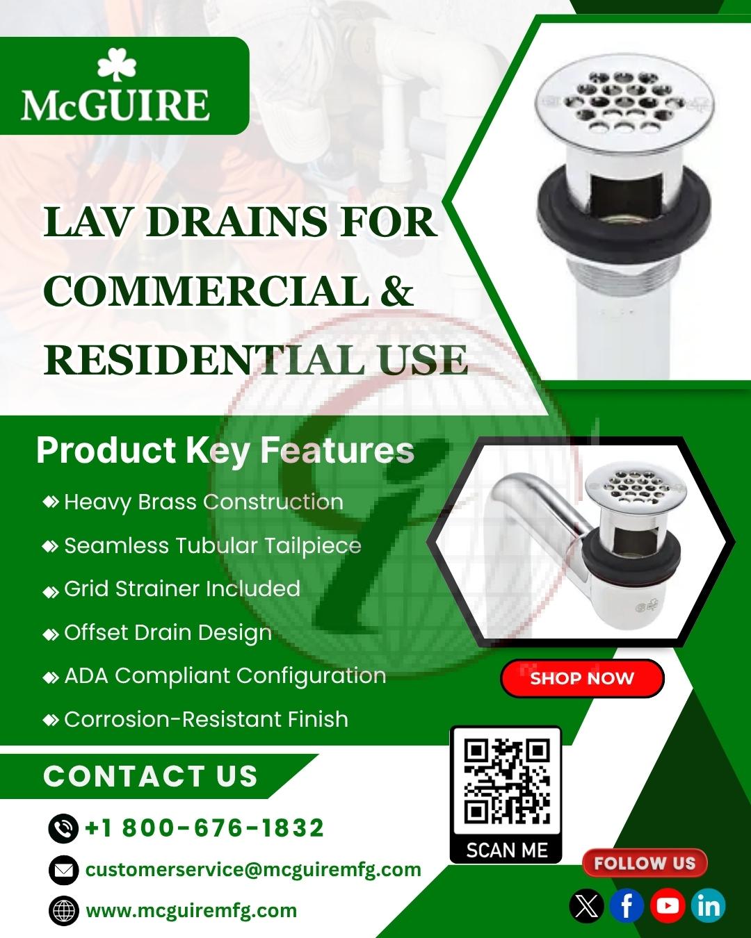 Lav Drains for Commercial & Residential Use