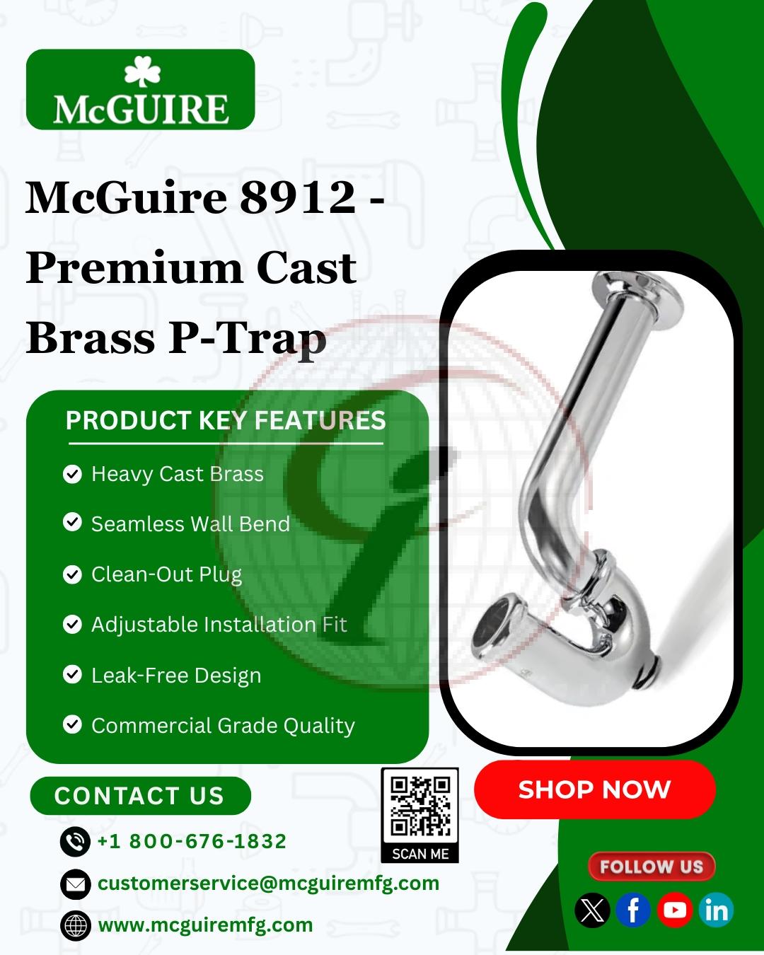 McGuire 8912 – Premium Cast Brass P-Trap