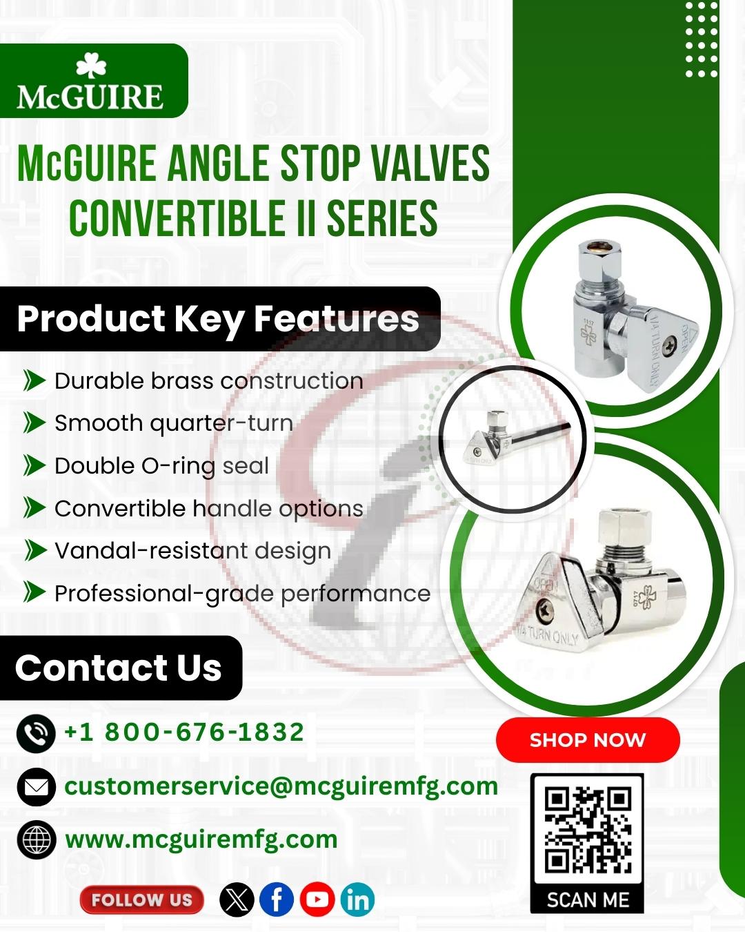 McGuire Angle Stop Valves   Convertible II Series