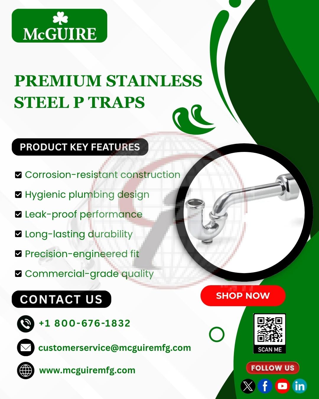 Premium Stainless Steel P Traps