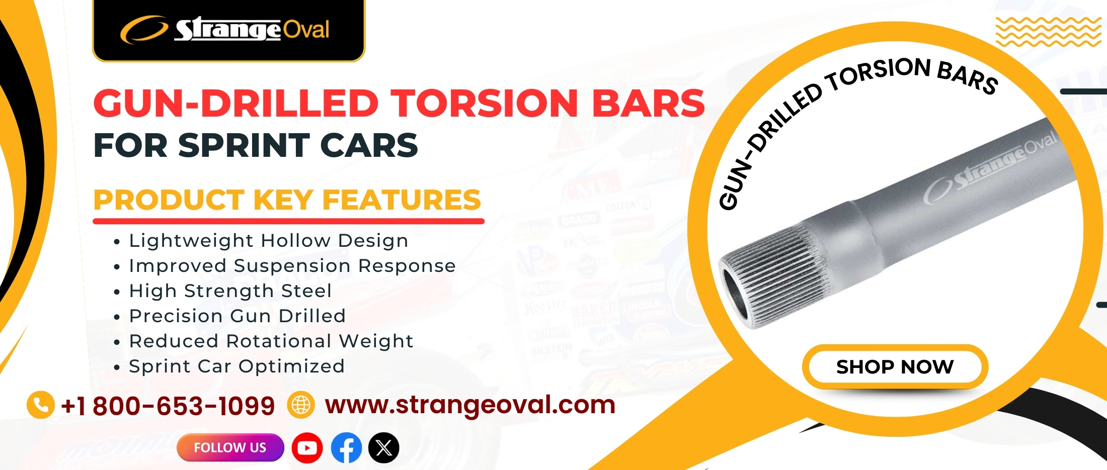 Gun-Drilled Torsion Bars  for Sprint Cars