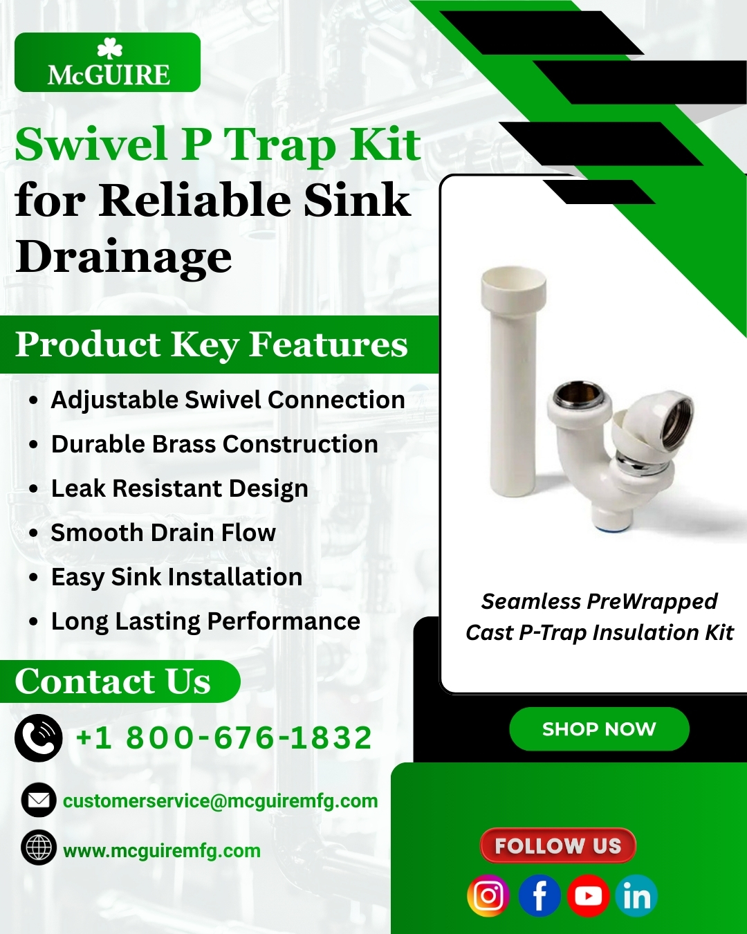Swivel P Trap Kit for Reliable Sink Drainage