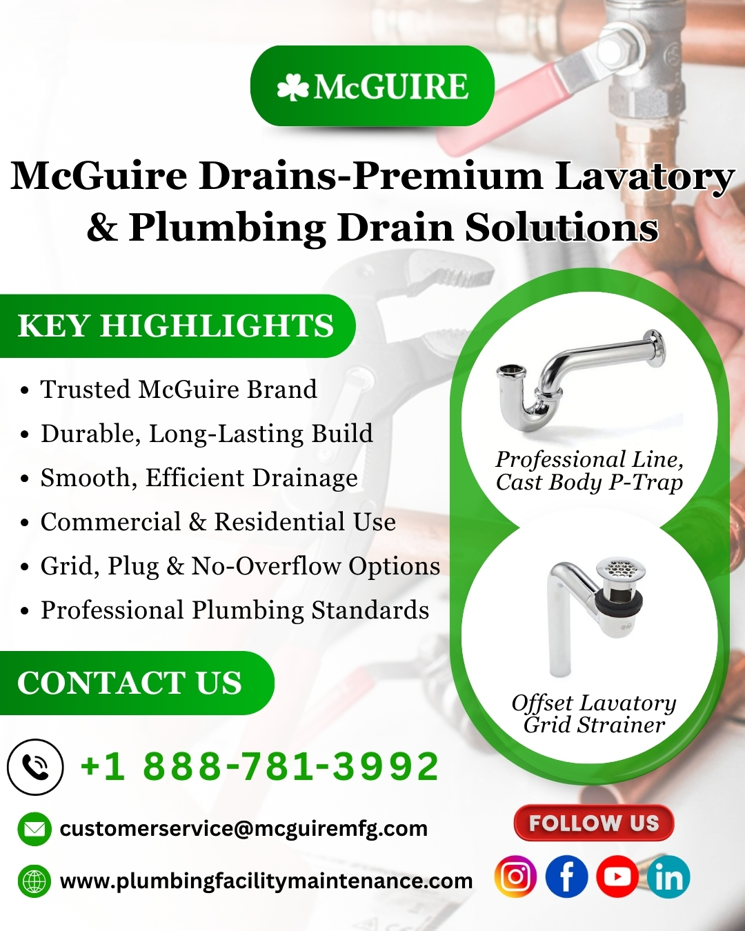 McGuire Drains-Premium Lavatory & Plumbing Drain Solutions
