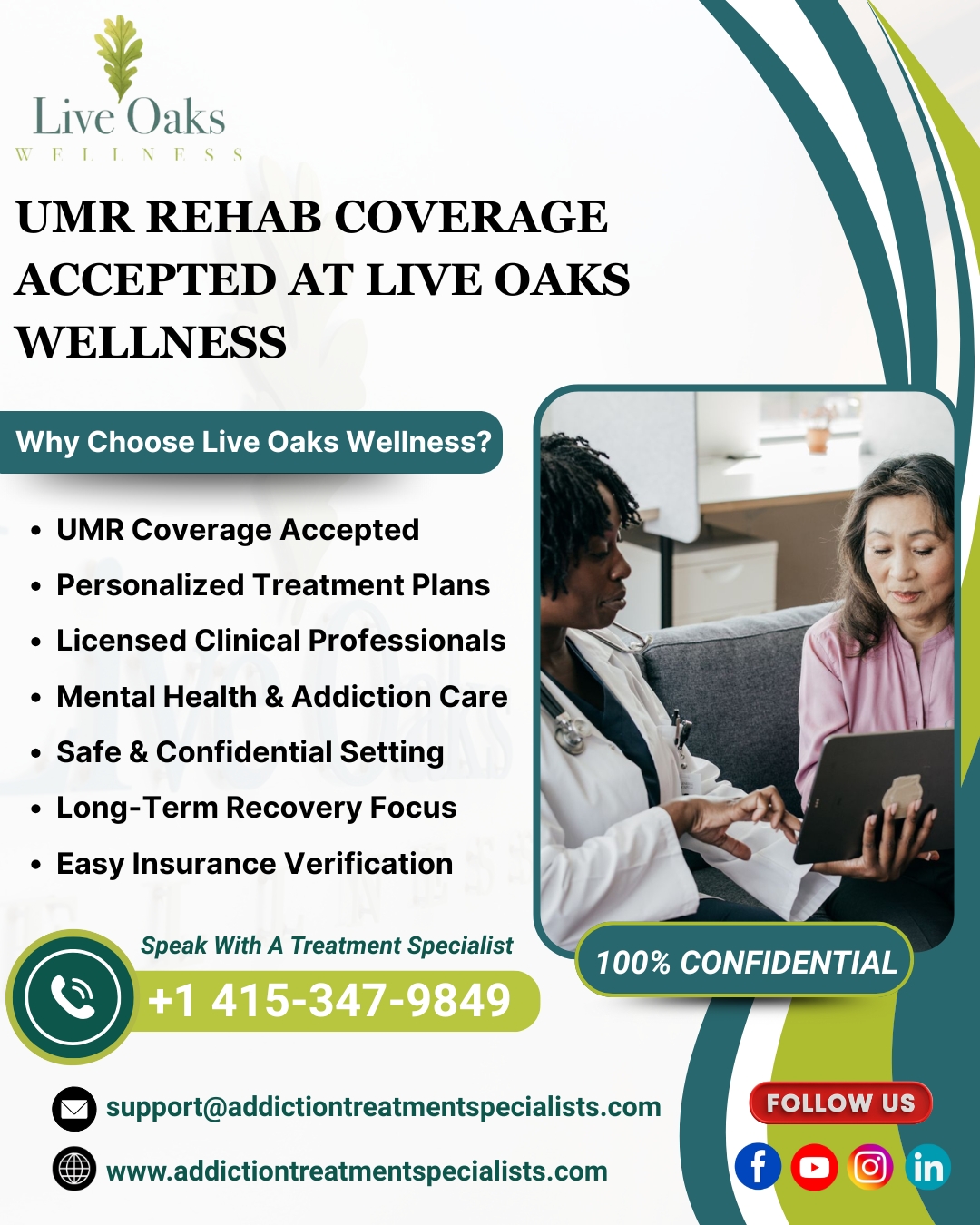 UMR Rehab Coverage Accepted at Live Oaks Wellness