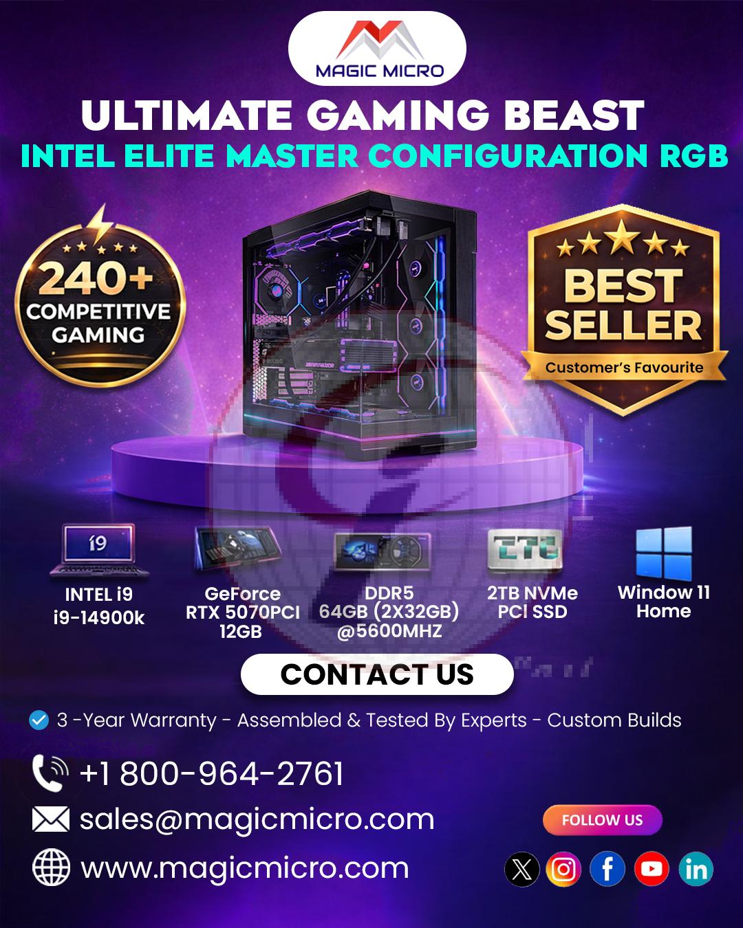Ultimate Gaming Beast Intel Elite Master Configuration Rgb