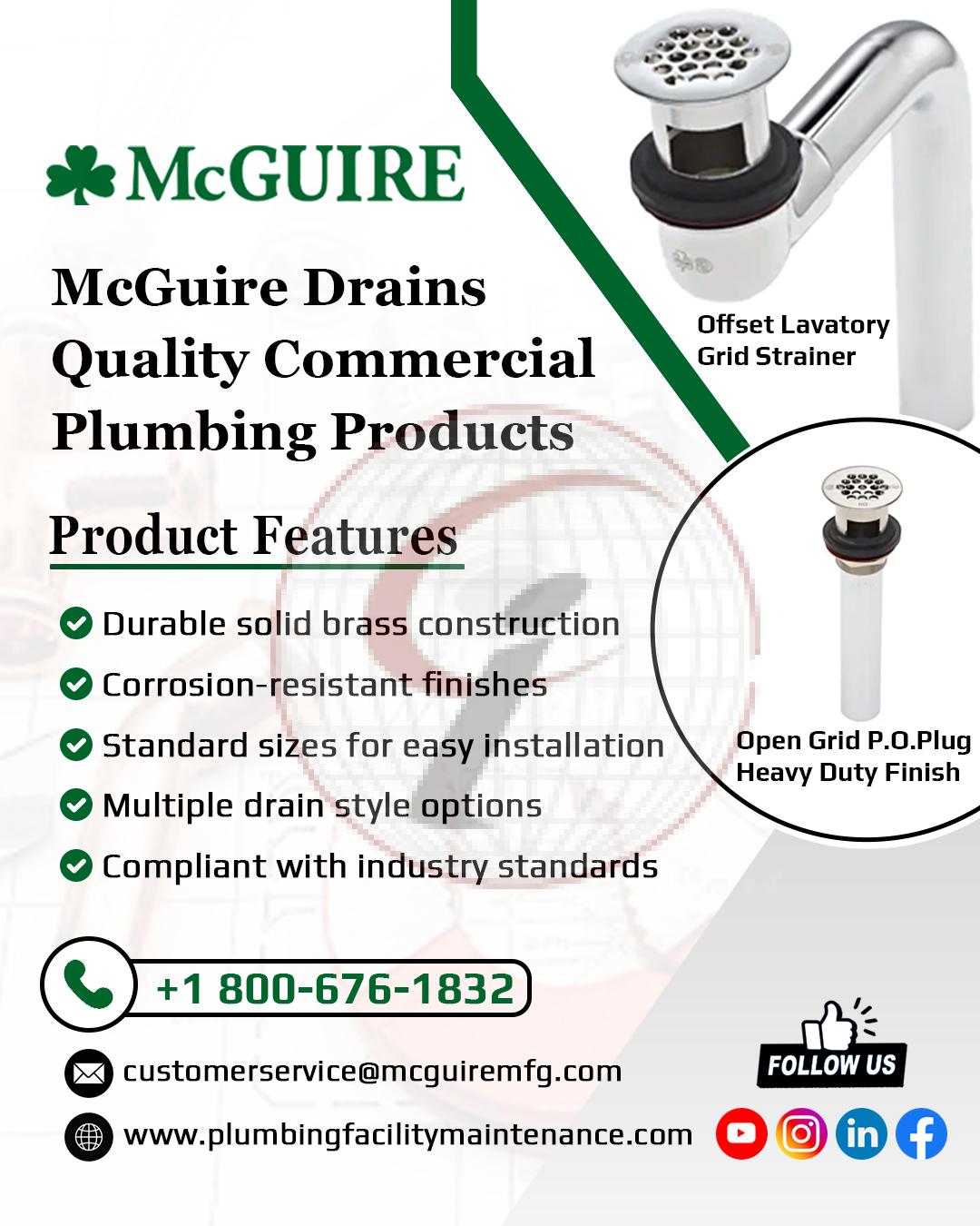 McGuire Drains – Quality Commercial Plumbing Products