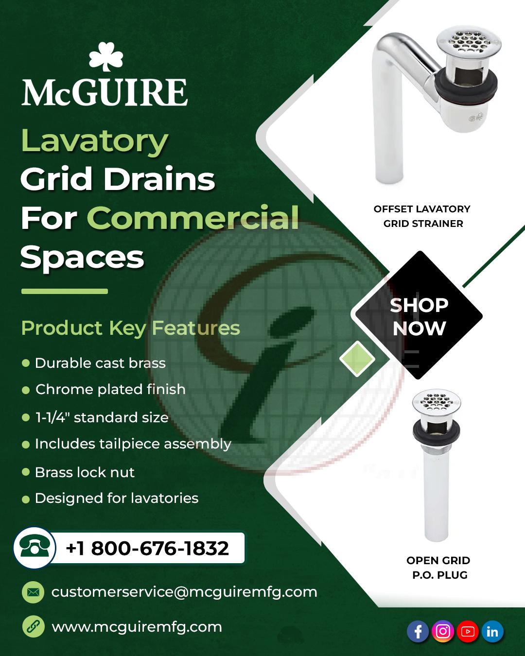 Lavatory Grid Drains for Commercial Spaces