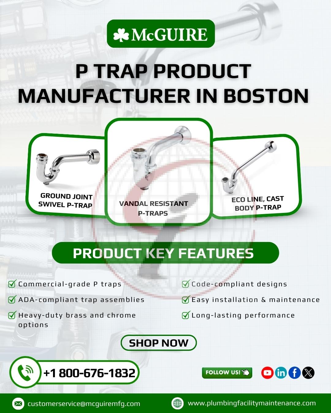 P Trap Product Manufacturer in Boston