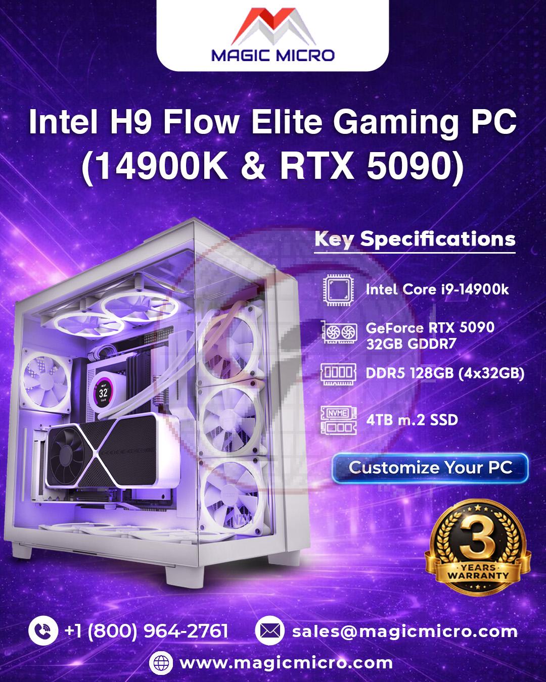 Intel H9 Flow Elite Gaming PC – (14900K & RTX 5090)