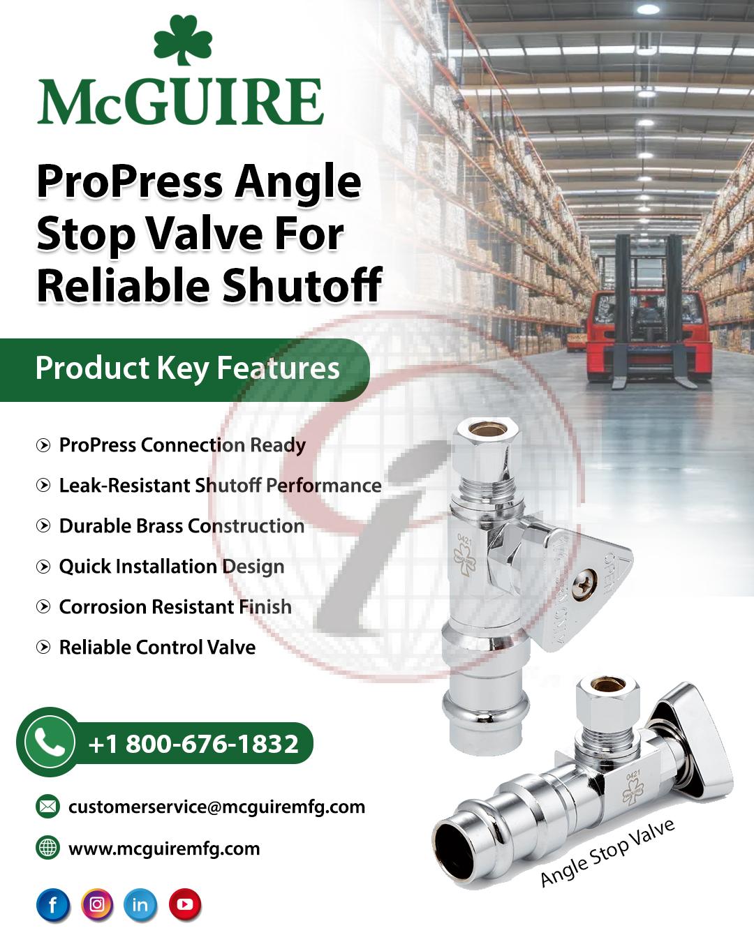 ProPress Angle Stop Valve for Reliable Shutoff