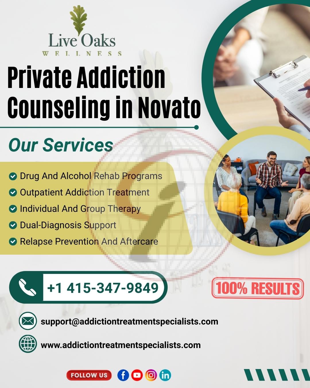 Private Addiction Counseling In Novato