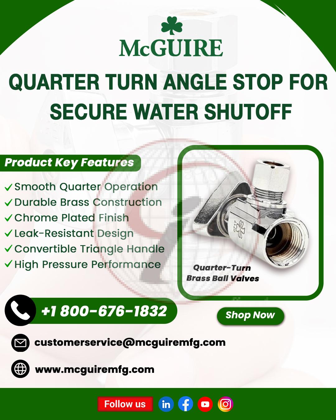 Quarter Turn Angle Stop For Secure Water Shutoff