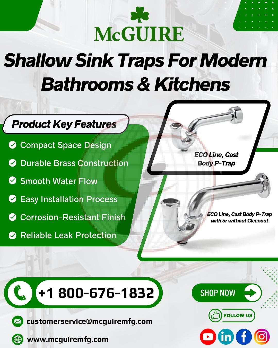Shallow Sink Traps For Modern Bathrooms & Kitchens