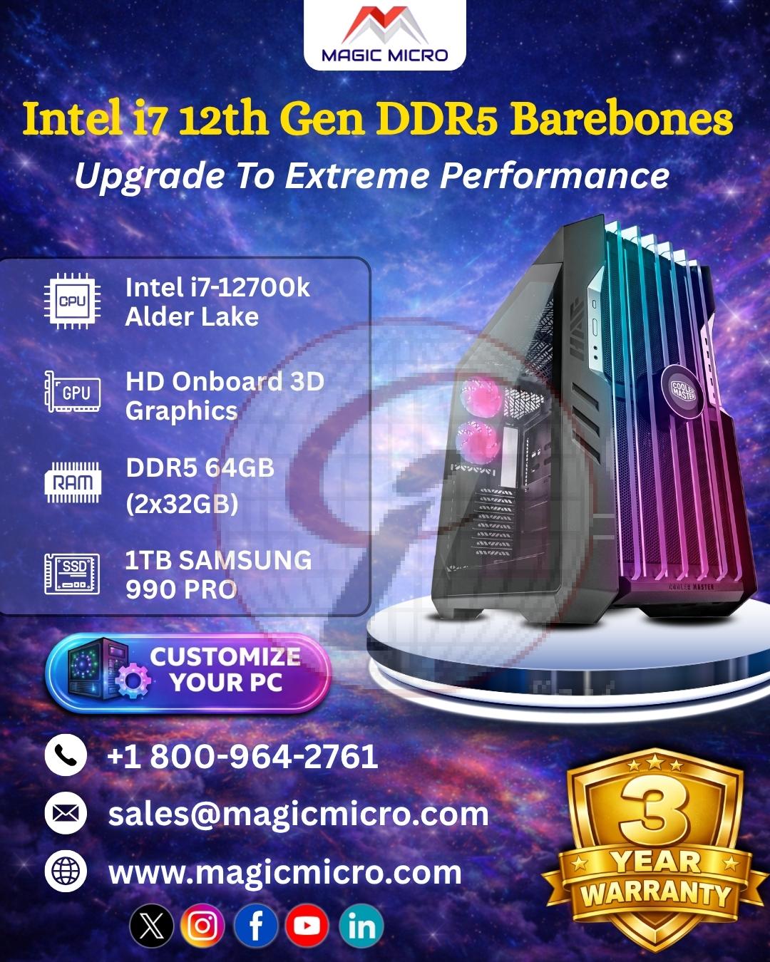 intel i7 12th Gen DDR5 Barebones