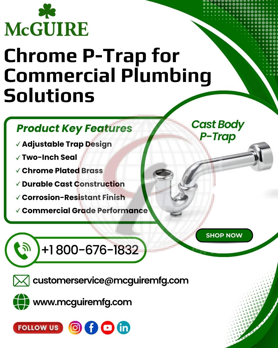 Chrome P-Trap for Commercial Plumbing Solutions