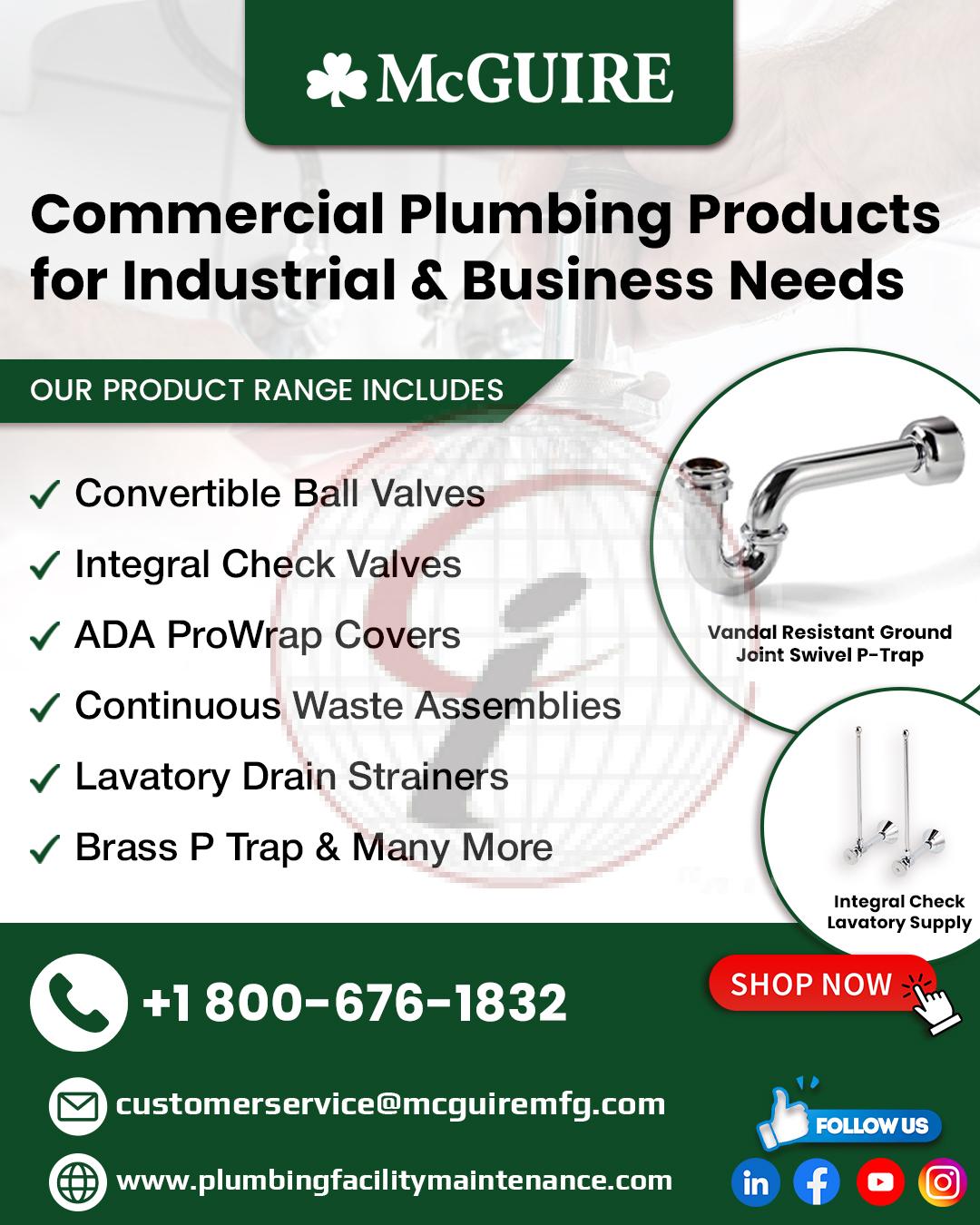 Commercial Plumbing Products For Industrial & Business Needs