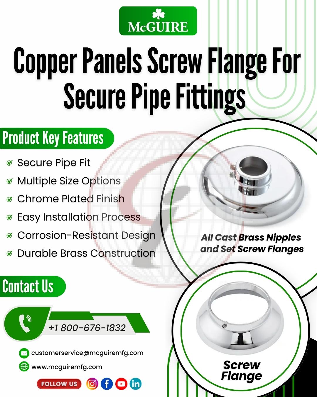Copper Panels Screw Flange For Secure Pipe Fittings
