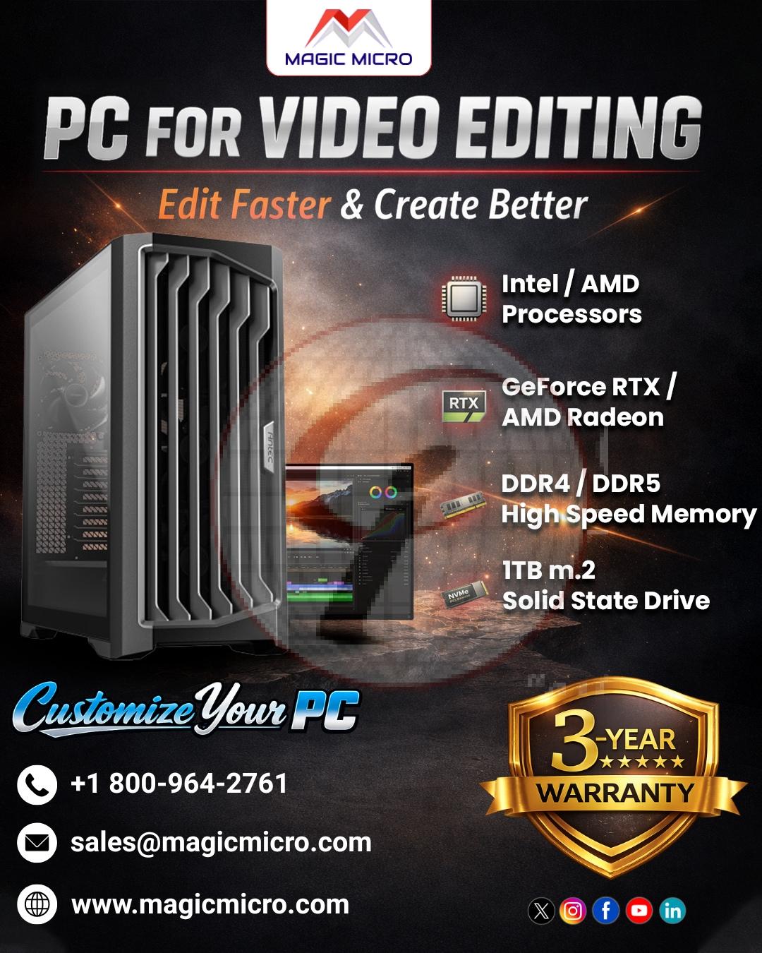 Pc FOR VIDEO EDITING