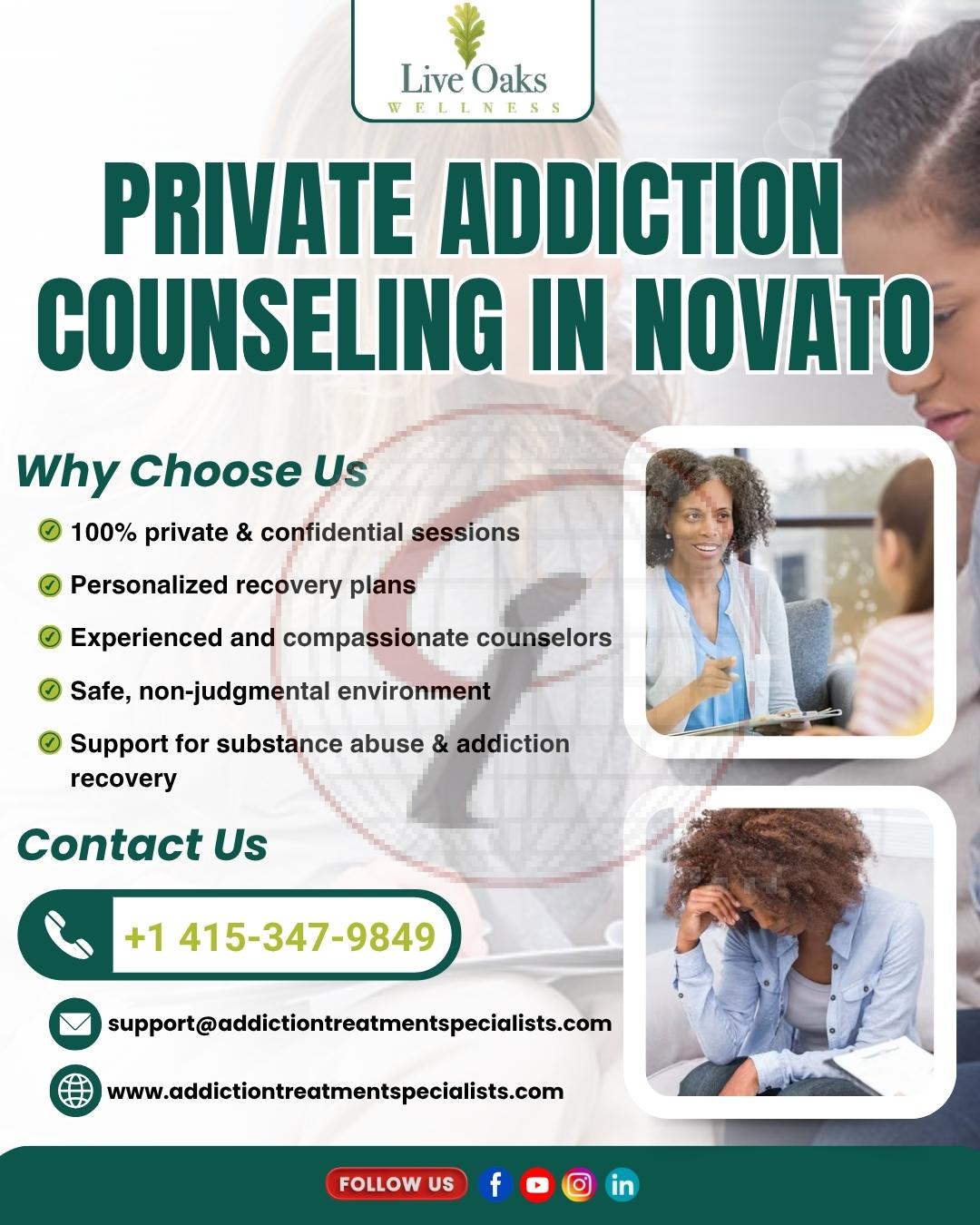 Private Addiction Counseling in Novato