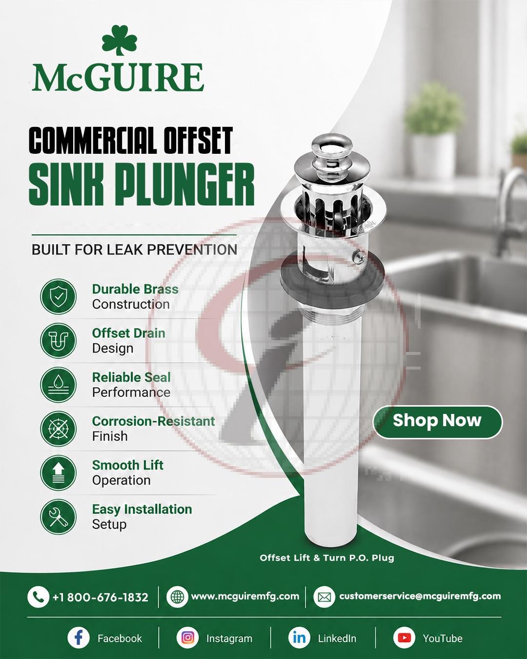 Commercial Offset Sink Plunger