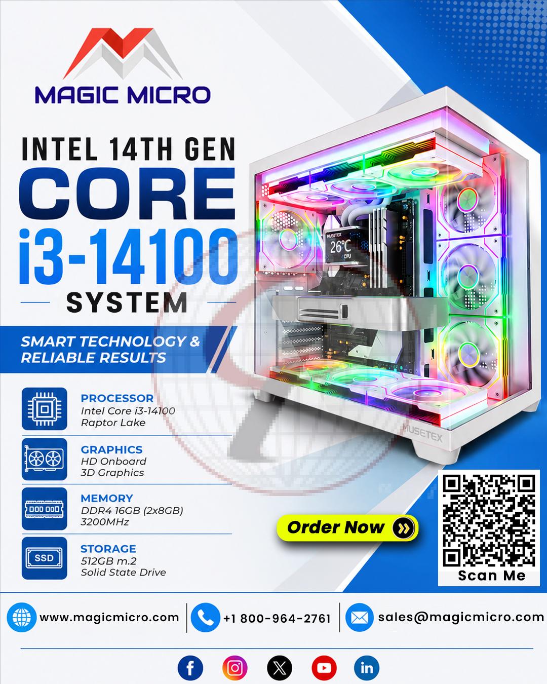 Intel 14th Gen Core i3-14100 System