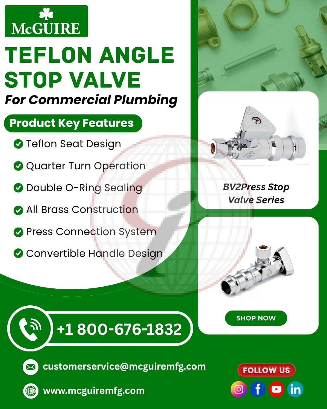 Teflon Angle Stop Valve