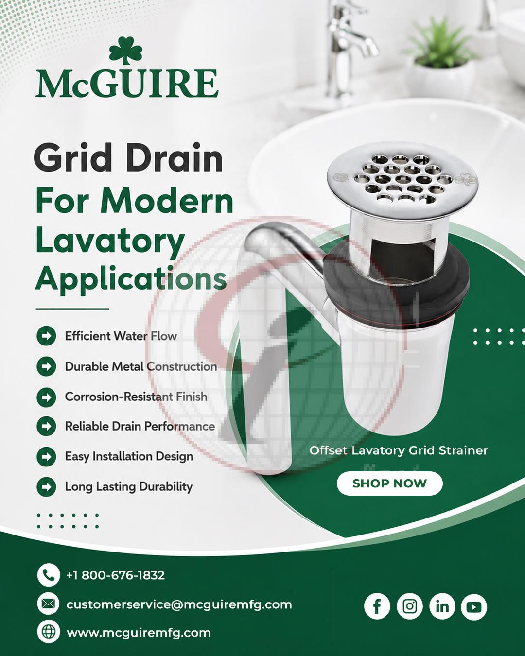 Grid Drain For Modern Lavatory Applications