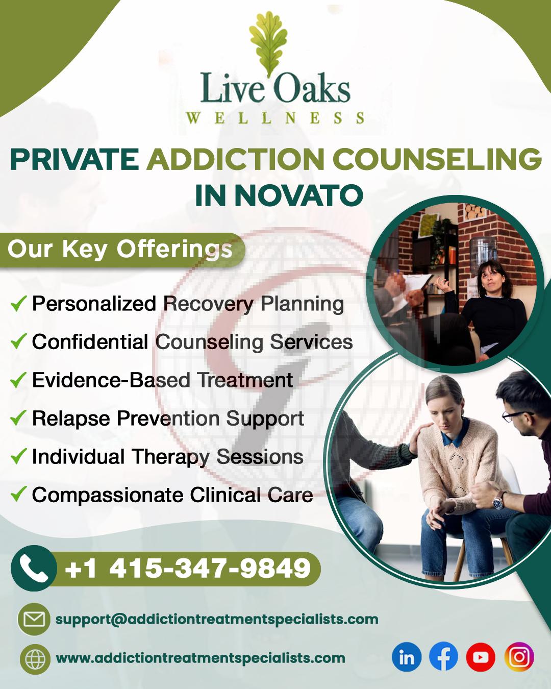 Private Addiction Counseling In Novato