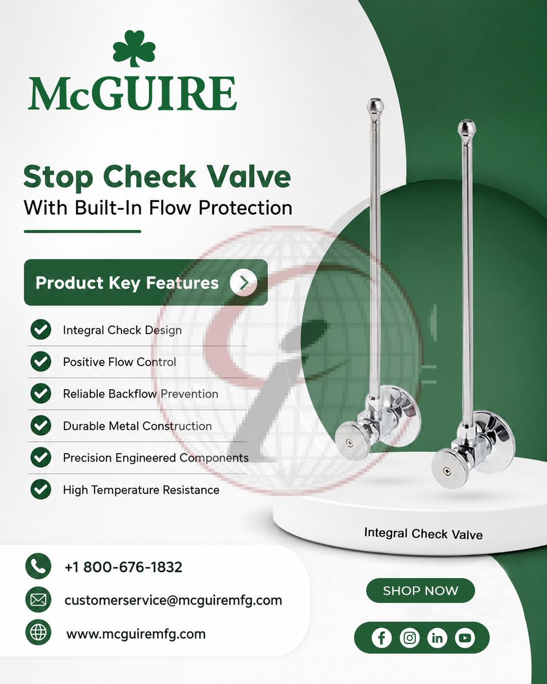 Stop Check Valve With Built-In Flow Protection