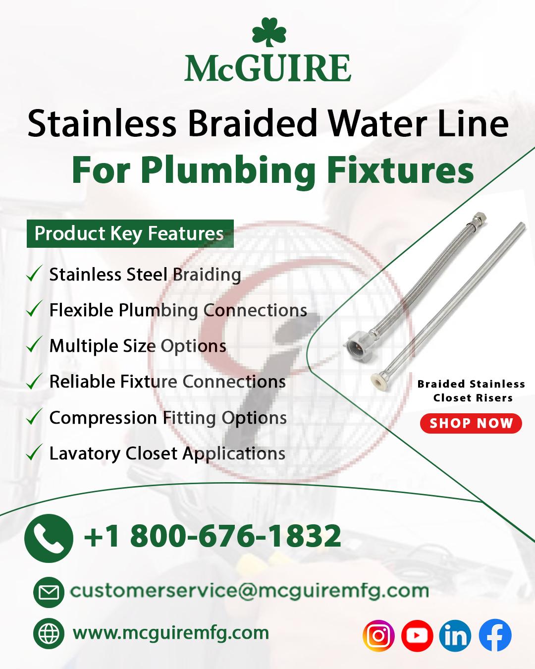 Stainless Braided Water Line for Plumbing Fixtures