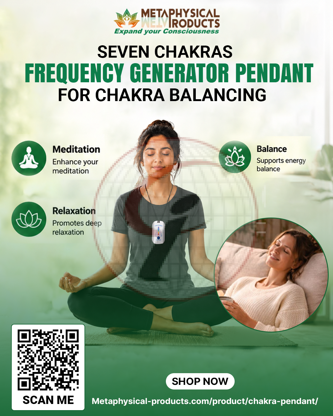 Seven chakras Frequency Generator Pendant For Chakra Balancing